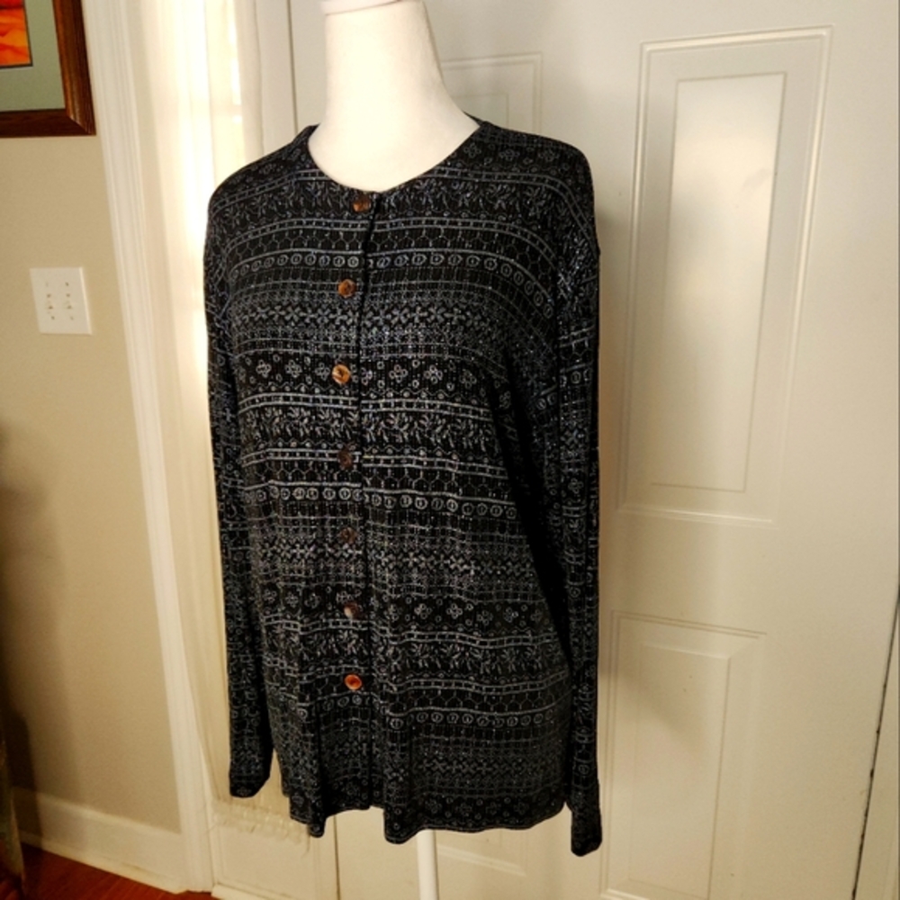 Chico's Design Glittery Cardigan Size 12 Large